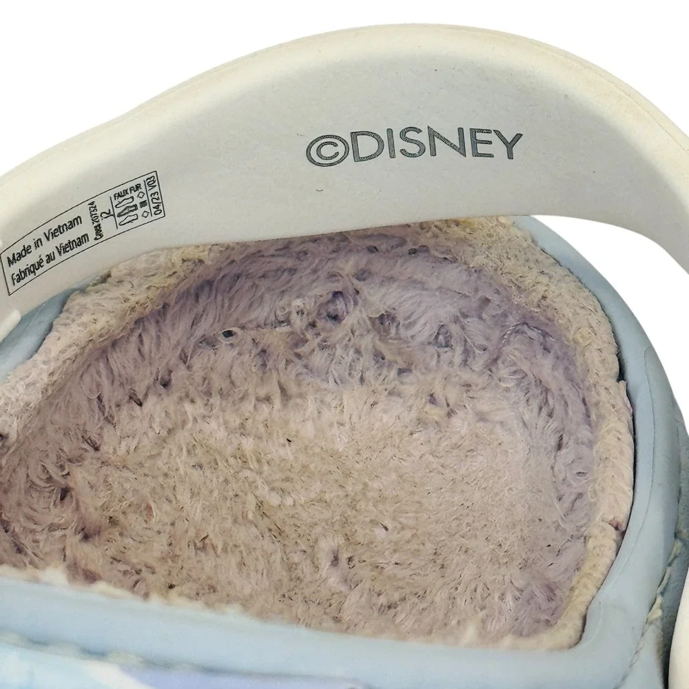 Disney Frozen Crocs J2 Kids Fuzzy Lined Clogs Elsa Blue Slip-On Winter Shoes‎
